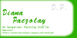 diana paczolay business card